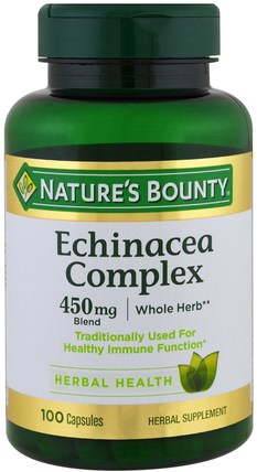 Echinacea Complex, 450 mg, 100 Capsules by Natures Bounty, 補充劑，抗生素 HK 香港