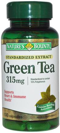 Green Tea, 315 mg, 100 Capsules by Natures Bounty, 草藥，egcg HK 香港