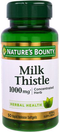 Milk Thistle, 1000 mg*, 50 Rapid Release Softgels by Natures Bounty, 健康，排毒，奶薊（水飛薊素） HK 香港