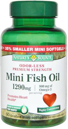 Mini Fish Oil, Premium Strength, 90 Coated Mini Softgels by Natures Bounty, 補充劑，efa omega 3 6 9（epa dha），魚油，魚油軟膠囊，魚油腸溶衣 HK 香港