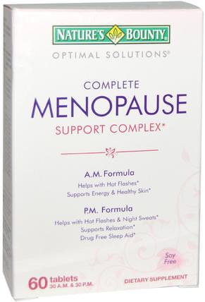 Optimal Solutions, Complete Menopause Support Complex, 60 Tablets by Natures Bounty, 健康，女性，更年期 HK 香港