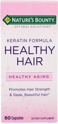 Optimal Solutions, Healthy Hair Keratin Formula, 60 Capsules by Natures Bounty, 健康，女性，皮膚 HK 香港