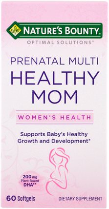 Optimal Solutions, Healthy Mom Prenatal Multi, 60 Softgels by Natures Bounty, 維生素，產前多種維生素 HK 香港