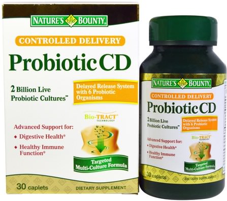 Probiotic CD, 30 Caplets by Natures Bounty, 補充劑，益生菌，穩定的益生菌 HK 香港