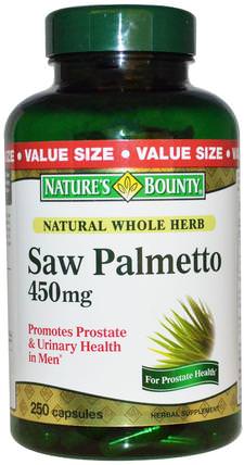 Saw Palmetto, 450 mg, 250 Capsules by Natures Bounty, 健康，男人 HK 香港