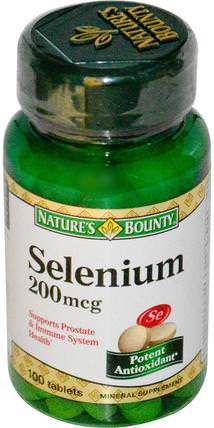 Selenium, 200 mcg, 100 Tablets by Natures Bounty, 補充劑，抗氧化劑，硒 HK 香港