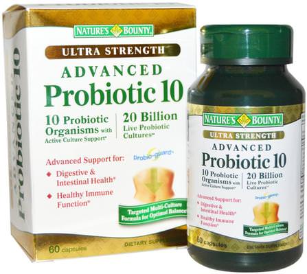 Ultra Strength Probiotic 10, 60 Capsules by Natures Bounty, 補充劑，益生菌，穩定的益生菌 HK 香港