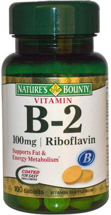 Vitamin B-2, 100 mg, 100 Tablets by Natures Bounty, 維生素，維生素b，維生素b2 - 核黃素 HK 香港