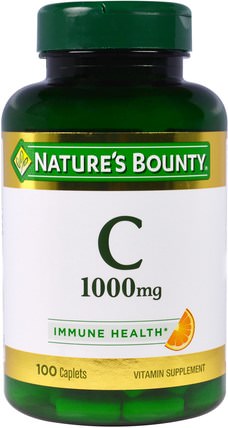 Vitamin C, 1000 mg, 100 Caplets by Natures Bounty, 維生素，維生素c HK 香港
