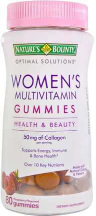 Womens Multivitamin Gummies, Raspberry Flavored, 80 Gummies by Natures Bounty, 熱敏感產品，補品，gummies HK 香港