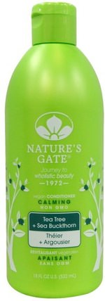 Calming Conditioner, Vegan, Tea Tree + Sea Buckthorn, 18 fl oz (532 ml) by Natures Gate, 洗澡，美容，頭髮，頭皮，護髮素 HK 香港