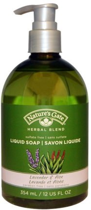 Herbal Blend, Liquid Soap, Lavender & Aloe, 12 fl oz (354 ml) by Natures Gate, 洗澡，美容，肥皂 HK 香港