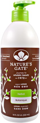 Lotion, Herbal, 18 fl oz (532 ml) by Natures Gate, 洗澡，美容，潤膚露 HK 香港