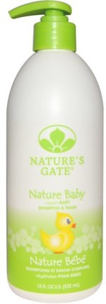 Nature Baby, Baby Shampoo & Wash, 18 fl oz (532 ml) by Natures Gate, 洗澡，美容，頭髮，頭皮，洗髮水 HK 香港