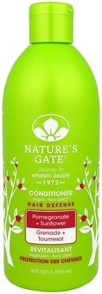 Conditioner, Hair Defense, Vegan, Pomegranate + Sunflower, 18 fl oz (532 ml) by Natures Gate, 洗澡，美容，頭髮，頭皮，護髮素 HK 香港