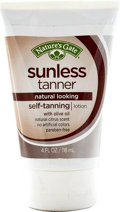 Sunless Tanner, Self-Tanning Lotion, 4 fl oz (118 ml) by Natures Gate, 洗澡，美容，自曬黑乳液 HK 香港