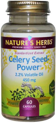 Celery Seed-Power, 450 mg, 60 Capsules by Natures Herbs, 草藥，芹菜種子 HK 香港