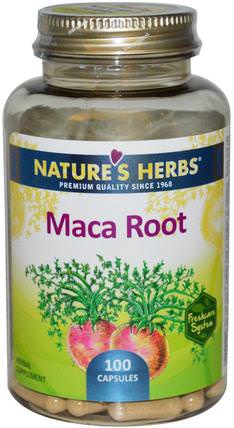 Maca Root, 100 Capsules by Natures Herbs, 健康，男人，瑪卡，補品，adaptogen HK 香港
