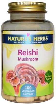 Reishi Mushroom, 100 Veggie Caps by Natures Herbs, 補充劑，藥用蘑菇，靈芝蘑菇，蘑菇膠囊 HK 香港