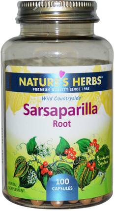 Sarsaparilla Root, 100 Capsules by Natures Herbs, 草藥，sarsaparilla提取物smilax HK 香港