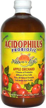 Acidophilus Probiotic Pro-96, Apple Orchard, 16 fl oz (474 ml) by Natures Life, 補充劑，益生菌，嗜酸乳桿菌 HK 香港