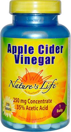 Apple Cider Vinegar, 250 mg, 250 Tablets by Natures Life, 補充劑，蘋果醋 HK 香港
