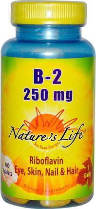 B-2 Riboflavin, 250 mg, 100 Tablets by Natures Life, 維生素，維生素b，維生素b2 - 核黃素 HK 香港