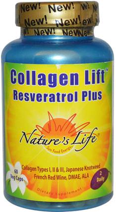 Collagen Lift, Resveratrol Plus, 60 Veggie Caps by Natures Life, 健康，女性，皮膚 HK 香港