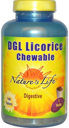 DGL Licorice Chewable, 100 Tablets by Natures Life, 補充劑，adaptogen，甘草根（dgl） HK 香港