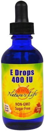 E Drops, 400 IU, 2 fl oz (60 ml) by Natures Life, 維生素，維生素E，維生素E混合生育酚 HK 香港