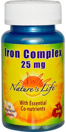 Iron Complex, 25 mg, 50 Veggie Caps by Natures Life, 補品，礦物質，鐵 HK 香港