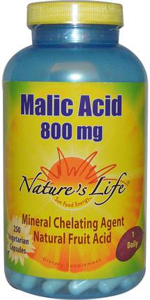 Malic Acid, 800 mg, 250 Veggie Caps by Natures Life, 補充劑，礦物質，鎂蘋果酸 HK 香港