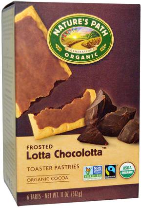 Organic Toasted Pastries, Frosted Lotta Chocolotta, 6 Tarts, 11 oz (312 g) by Natures Path, 食物，食物，穀物棒 HK 香港
