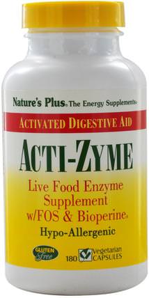 Acti-Zyme, 180 Veggie Caps by Natures Plus, 補充劑，消化酶 HK 香港