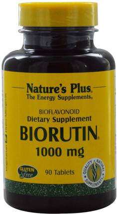 Biorutin, 1000 mg, 90 Tablets by Natures Plus, 補充劑，抗氧化劑，蘆丁，維生素，維生素c HK 香港