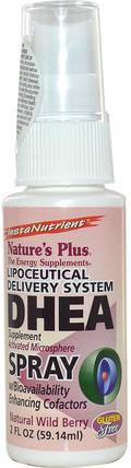 DHEA Spray, Lipoceutical Delivery System, Natural Wild Berry, 2 fl oz (59.14 ml) by Natures Plus, 補品，dhea，男人 HK 香港