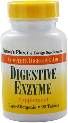 Digestive Enzyme Supplement, 90 Tablets by Natures Plus, 補充劑，消化酶 HK 香港