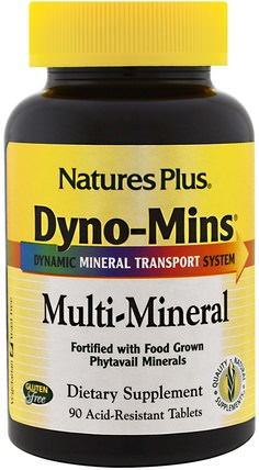 Dyno-Mins, Multi-Mineral, 90 Acid-Resistant Tablets by Natures Plus, 補品，礦物質，多種礦物質 HK 香港