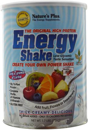 Energy Shake, The Original High Protein, 1.7 lbs. (756 g) by Natures Plus, 健康，能量飲料混合，補充劑，代餐奶昔 HK 香港