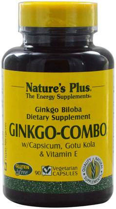 Ginkgo-Combo, 90 Veggie Caps by Natures Plus, 草藥，銀杏，銀杏 HK 香港