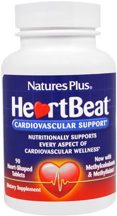HeartBeat, Cardiovascular Support, 90 Heart-Shaped Tablets by Natures Plus, 健康，心臟心血管健康，心臟支持 HK 香港