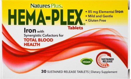 Hema-Plex, 30 Sustained Release Tablets by Natures Plus, 健康 HK 香港