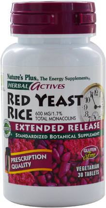 Herbal Actives, Red Yeast Rice, 600 mg, 30 Tablets by Natures Plus, 補品，紅曲米 HK 香港