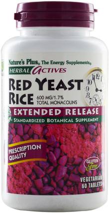 Herbal Actives, Red Yeast Rice, 600 mg, 60 Tablets by Natures Plus, 補品，紅曲米 HK 香港