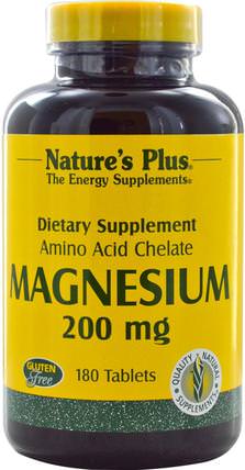 Magnesium, 200 mg, 180 Tablets by Natures Plus, 補充劑，氨基酸 HK 香港