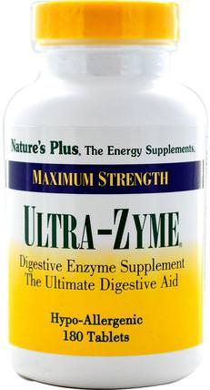 Maximum Strength Ultra-Zyme, 180 Tablets by Natures Plus, 補充劑，酶 HK 香港