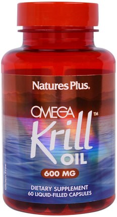 Omega Krill Oil, 600 mg, 60 Liquid-Filled Capsules by Natures Plus, 健康，女性，補品，efa omega 3 6 9（epa dha），磷蝦油 HK 香港