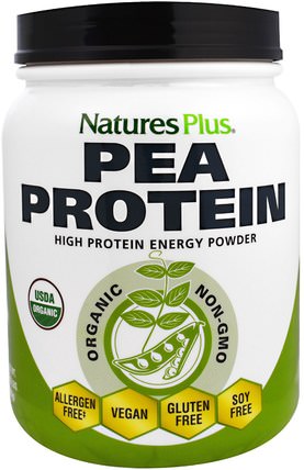 Organic Pea Protein Powder, 1.10 lbs (500 g) by Natures Plus, 補充劑，蛋白質，豌豆蛋白質 HK 香港