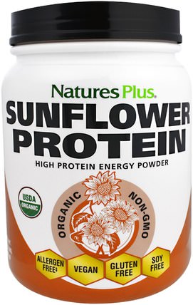 Organic Sunflower Protein, 1.22 lbs (555 g) by Natures Plus, 補充劑，蛋白質 HK 香港