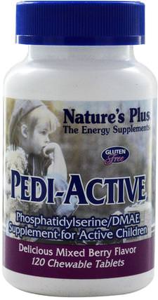 Pedi-Active, Supplement For Active Children, Mixed Berry Flavor, 120 Chewable Tablets by Natures Plus, 補充劑，磷脂酰絲氨酸，補充兒童 HK 香港